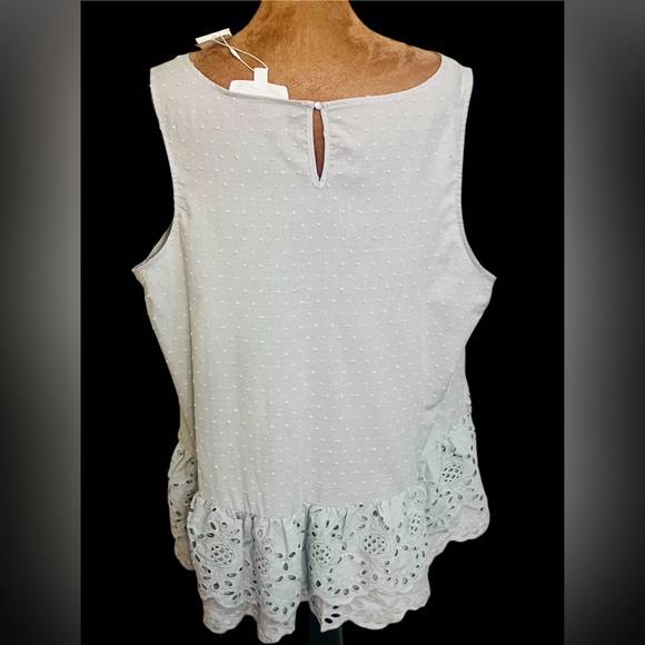 Adyson Parker Blue Mist Eyelet Hem Blouse - Picture 8 of 8